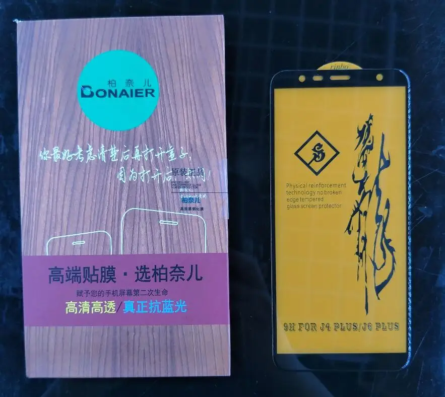 

Bonaier Screen Protector For Samsung Galaxy J4 Plus Tempered Glass For Samsung J6 Plus 2018 Glass Full Cover Film+Gift