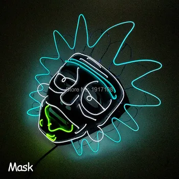 

2020 New Party Mask Cosplay Glowing Grimace EL Mask LED Light Flashing Skeleton Halloween Rave Party Decoration