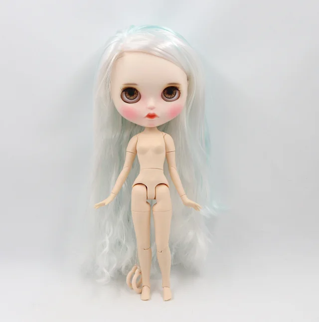 nude ICY Blyth кукла для серии № BL6909/136 детские голубые микс белые волосы Цвет Резные губы индивидуальные матовые лица соединение тела 1/6 bjd - Цвет: nude