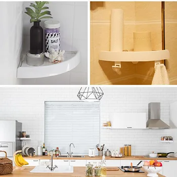 

Plastic Strong Corner Storage Holder Shelves Bathroom Kitchen Wall Suction Shower Shampoo Hand Soap Storage Rack Organizer