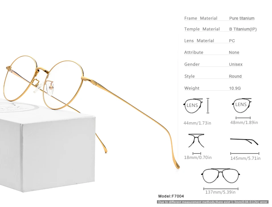 Оправа для очков из чистого титана, женские очки по рецепту, Ретро стиль, круглые оптические очки для близорукости, оправа для мужчин, очки для глаз, 7004
