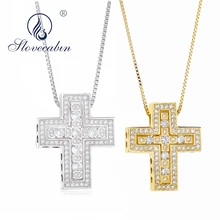 Slovecabin Japan Design 100% 925 Sterling Silver Cross Pendant & Necklace For Women Double Cross Pendant Men Necklace Jewelry Slovecabin Japan Design 100% 925 Sterling Silver Cross Pendant & Necklace For Women Double Cross Pendant Men Necklace Jewelry