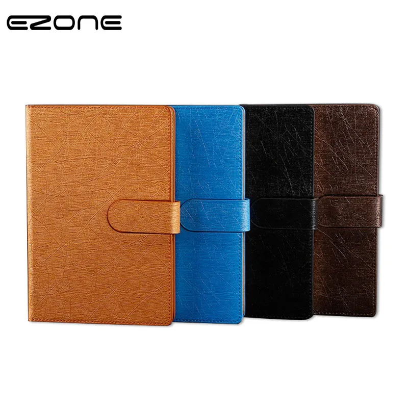 

EZONE A5 Magnetic Buckle Notebook High-end Business Notebook Leather Cover Line Inner Page Thicken 200 Pages Notebook 4 Colors