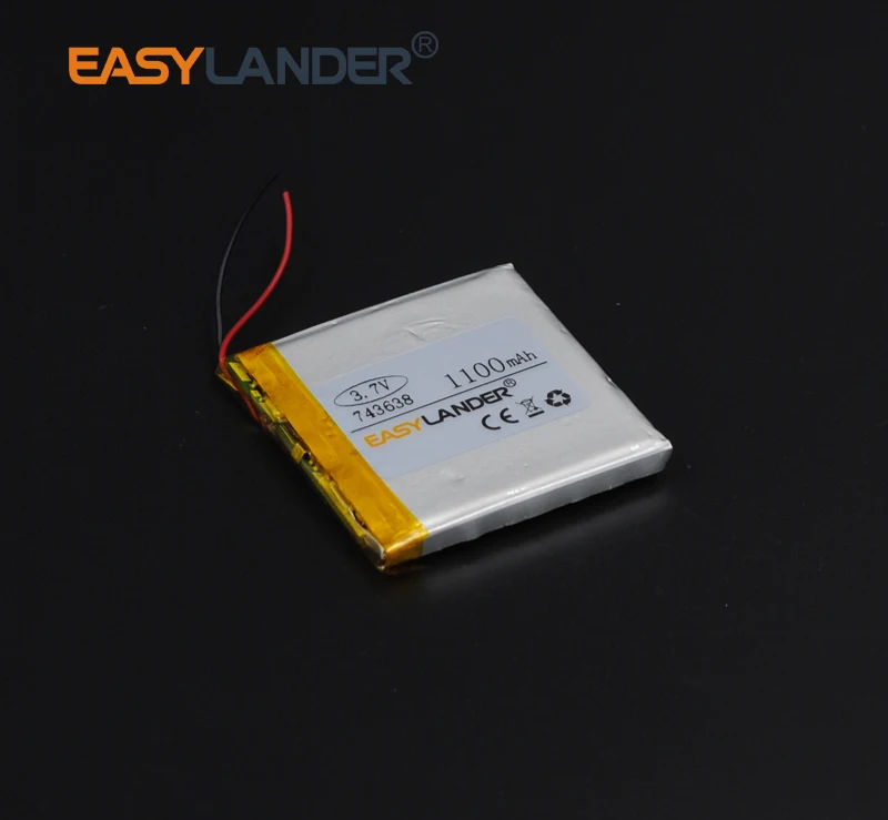 

743638 Rechargeable Lithium li Polymer Li-ion 3.7V 1100mAh Battery For Bluetooth Headset GPS PDA MP3 MP4 MP5 Android Phone