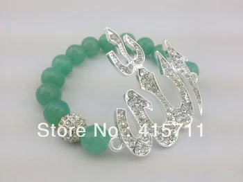 

YH-AB25 Faceted Beads Crystals Pave Allah Bracelet Muslim Bracelet