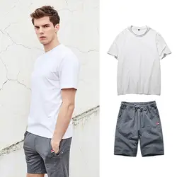 Мужской летний комплект из 2 предметов, футболки + шорты, модные мужские комплекты, мужские тонкие футболки спортивные толстовки + штаны
