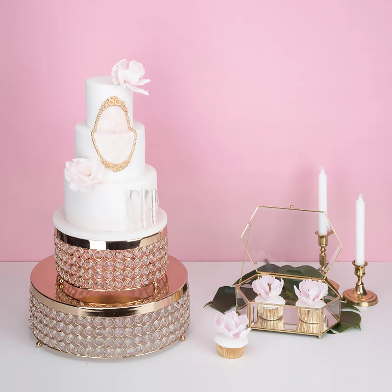 Кристалл торт стенд стол центральным золото зеркальная поверхность подставка для десерта и кексов стол Свадебная вечеринка украшения выпечки инструмент