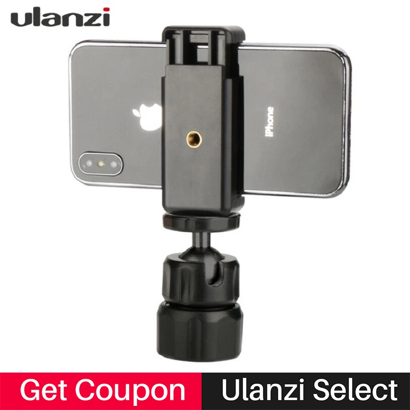 

Universal Phone Tripod Bracket Holder Clip Mount with 360 Degree Ball Head 1/4" Screw for iPhone Huawei Smartphone Action Camera