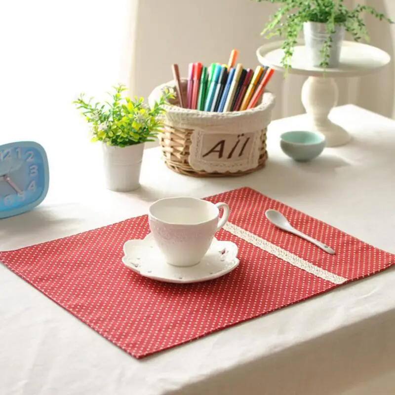 Buy 4pcs Upscale Japanese style Lace red dot cloth