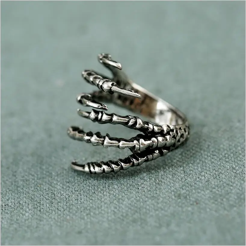 Винтажное индивидуальное женское кольцо из нержавеющей стали, увеличенное кольцо в стиле панк-рок, кольцо с когтями орла, нейтральное кольцо в виде лапы дьявола