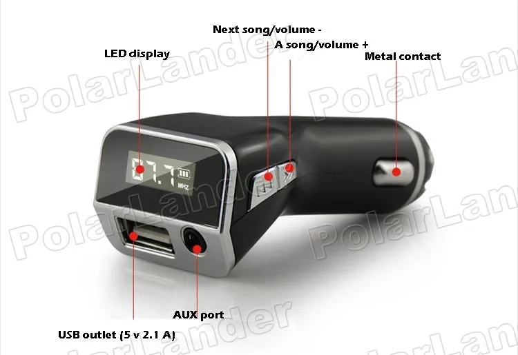 Черный цветной USB зарядное устройство ЖК-экран Автомобильный комплект MP3 плеер FM передатчик модулятор Поддержка U диск воспроизведение музыки AUX аудио вход белый/черный