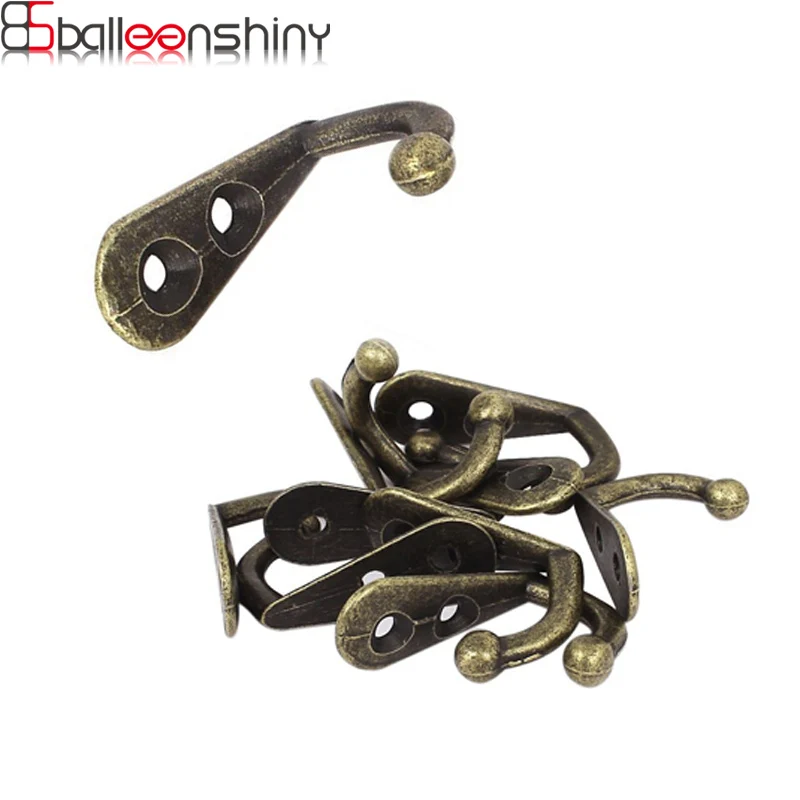 Balleenshiny 4 قطع على الجدران الملابس هوك السنانير سبائك الذهب العتيقة هوك شماعات واحد خاص البوق للحمام المنظم