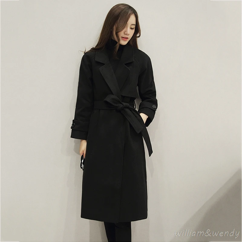 font b Women b font Black Cashmere Palto Light Pink Down Coat Winter Autumn Long