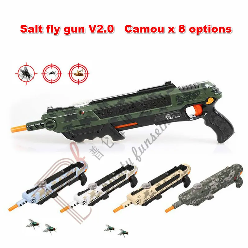 8 Camouflage Salt Gun Insect Killer lawn garden Shooter Buster Fly Bug Flies Mosquito laser aiming sight pepper Blaster Toy gift