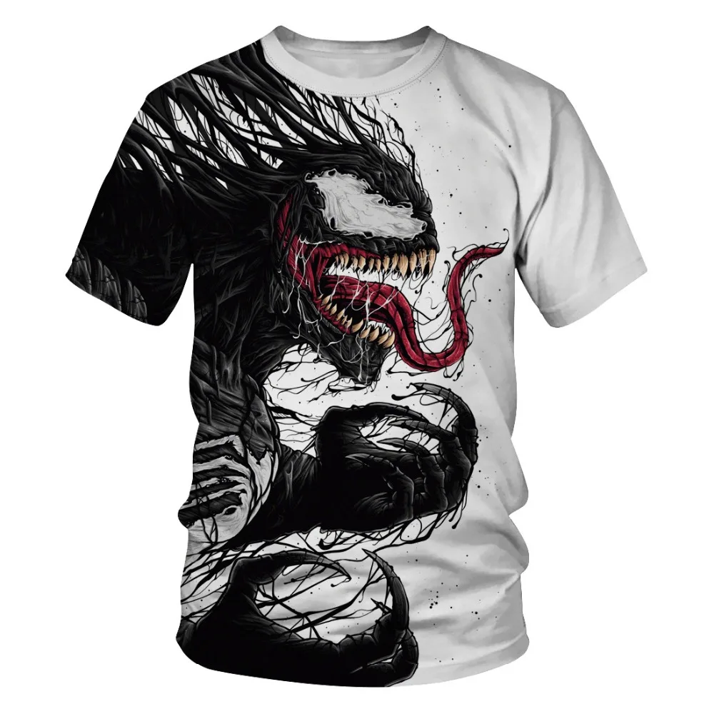 

New Marvel Venom Men t-shirt 3D Print Round neck Short Sleeve casual T-shirt Fashion Women Men's shirt