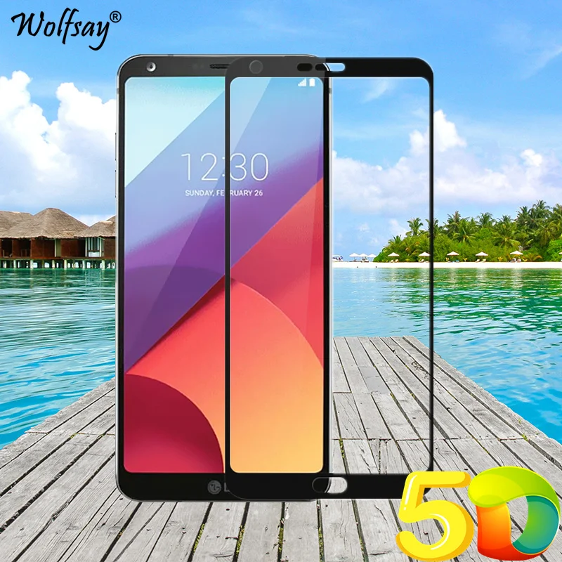 Wolfsay 5D закаленное стекло с полным клеем для LG Q6 Защитная пленка экрана Полное