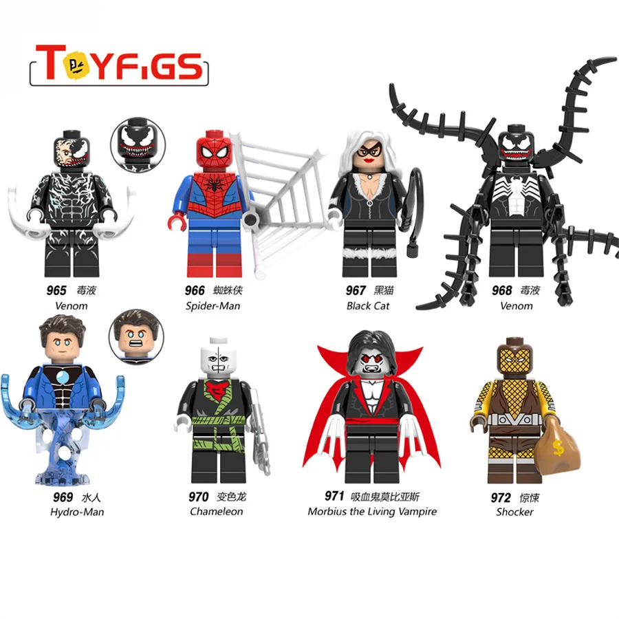 

Super Heroes marvel Catwoman Joker Batman spiderman Figures Poison mini Building Blocks bricks Compatible With Playmobil Ninjao
