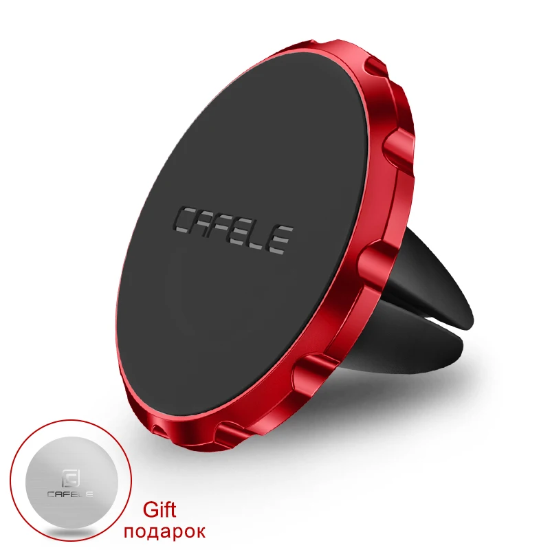Cafele магнитный автомобильный держатель для телефона для iPhone Xiaomi, магнит 360, крепление на вентиляционное отверстие, подставка для мобильного телефона в автомобиле, gps, универсальный - Цвет: Red
