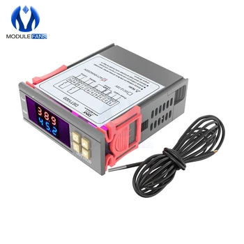 

AC 110-220V Dual Display Digital Temperature Controller Control Thermostat DS18B20 Waterproof Sensor Replace STC-1000