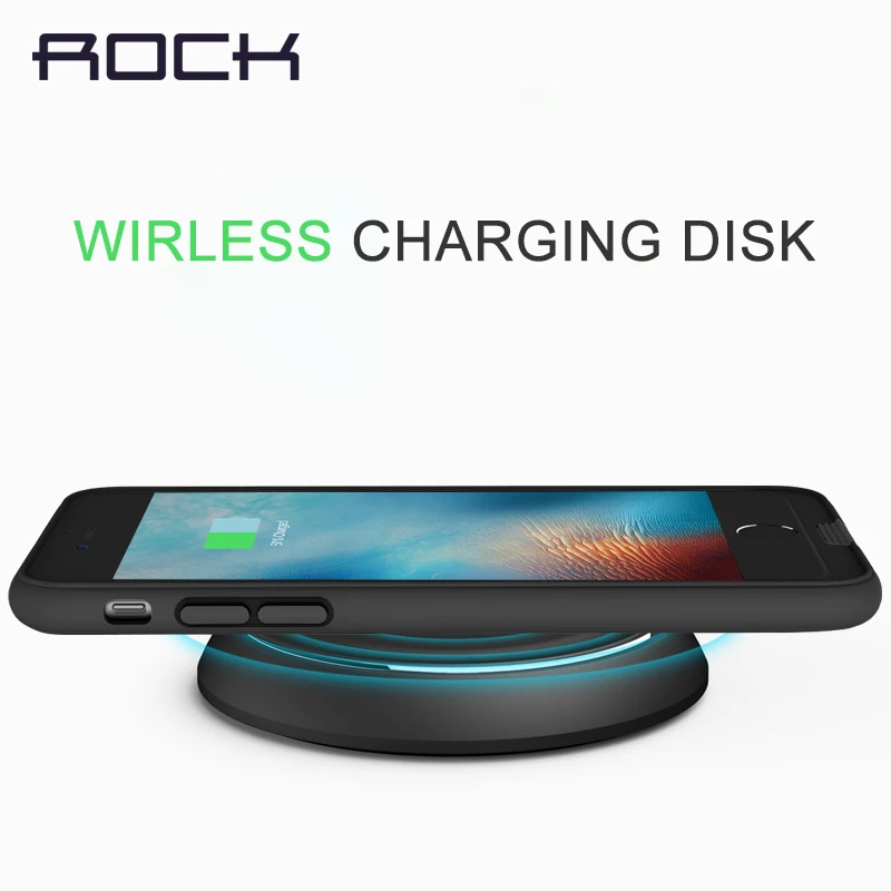 

ROCK Qi Wireless Charger 5V 1.2A Fast charger with Blue Led light for Samsung S7 S7 edge S8 S8 plus S6 All Qi-Enabled Devices