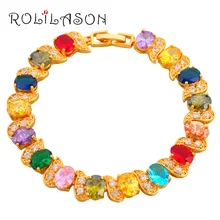 Gorgeous Color Crystal AAA Zircon Gold Tone Bracelets for women Health Nickel & Lead free Fashion jewelry TB395