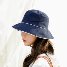 SUOGRY новые женские хлопковые Панамы летняя ткань шляпы от солнца с плоским верхом однотонные шляпы