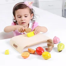 Wooden children's magnetic fruits and vegetables cut to see puzzle early education simulation play house toys children's toys wooden child maintenance tool toolbox simulation house toys set puzzle early education montessori toys