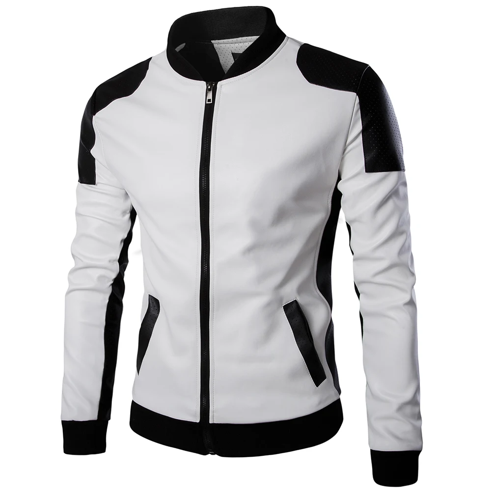 Compra mens chaquetas de cuero blanco online al por mayor
