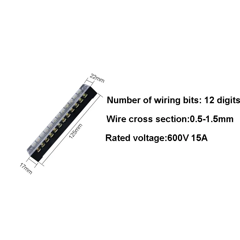 TB-1512 левый и правый связи двухрядные полосы винт клеммный блок 15A 600 в фиксированной проводки доска провода разъем