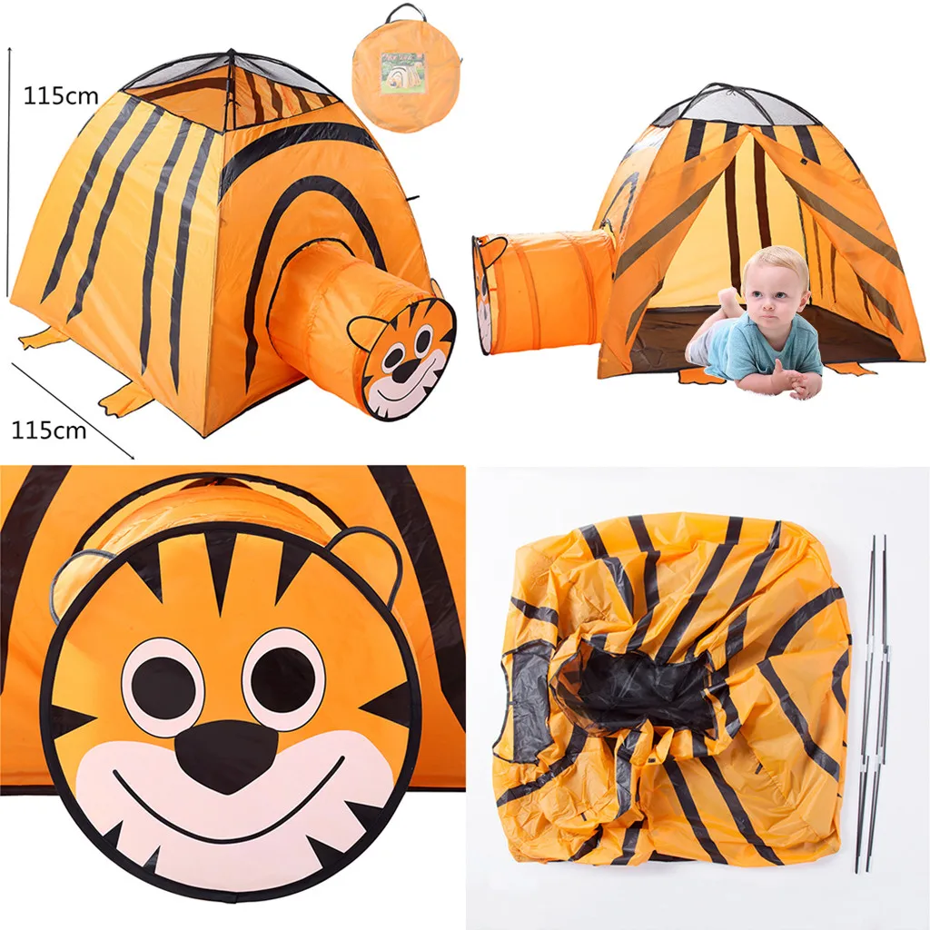 Play Tent For Kids Polyester Outdoor Toys Children Folding Tiger toy House for Boys Girls k422 | Игрушки и хобби