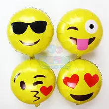 

2pcs/lot emoji foil balloon QQ wechat cool love kiss naughty expression helium globos party supplies kid love giftsEM1801~EM1808