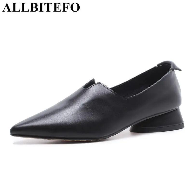 ALLBITEFO 2018 new spring genuine leather pointed toe high heels women pumps high heel shoes girls shoes office ladies shoes allbitefo hot sale patent leather high heels platform women pumps high heel shoes women shoes spring shoes sapatos femininos
