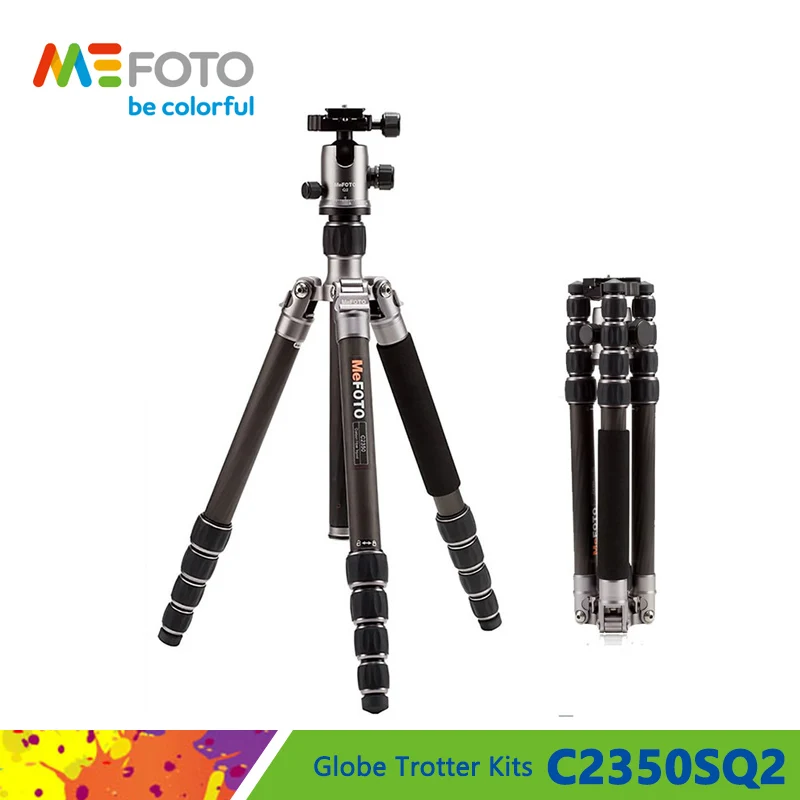 

MeFOTO C2350SQ2 Carbon Fiber Tripod Kits Camera Monopod For Camera Q2 Head 5 Section Max Loading 12kg DHL Free Shipping