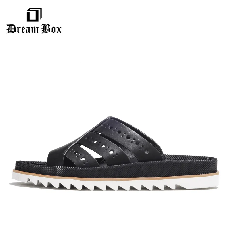

Slippers Men's Summer Fashion Leather Slippers Outdoor Wild Thick Bottom Non-slip Beach Sandals