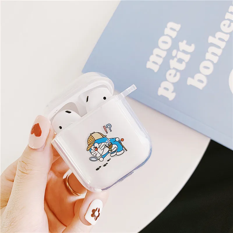 Doraemon Soft Case For AirPods Apple Case Cover Cute Cartoon Funda Coque Airpods 2 Accessories Skin Luxury Clear Silicone Cover