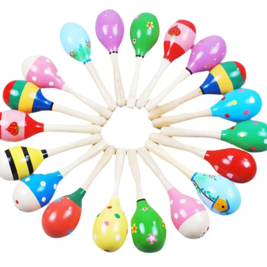 

#5001 Mini Wooden Ball Children Toys Percussion Musical Instruments Sand Hammer