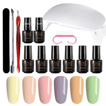 MIZHSE 6 ワット紫外線 LED ネイルランプ UV ジェルネイルポリッシュキットフルマニキュアセットジェルポリッシュネイルアートキットタイマードライヤーツールマニキュア(China)