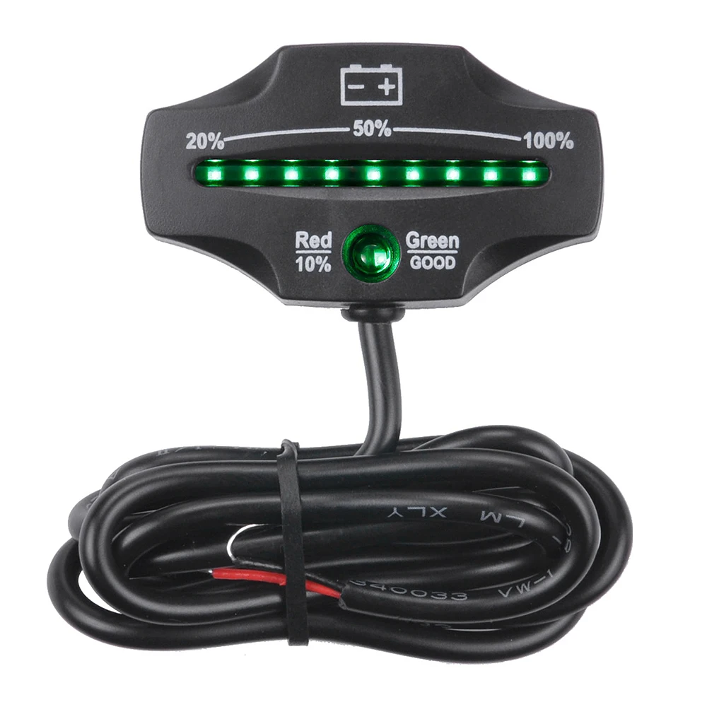 

12/24V LED Lead Acid Storage battery tester Battery Indicator Gauge Battery Level Monitor for Golf Carts Marine Motorcycle Truck