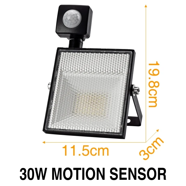 Светодиодный PIR датчик движения, Регулируемый прожектор 15 Вт, 30 Вт, 45 Вт, 60 Вт, 220 В, SMD2835 для наружного настенного освещения IP65, садовый светильник для гаража - Испускаемый цвет: 30W Motion Sensor