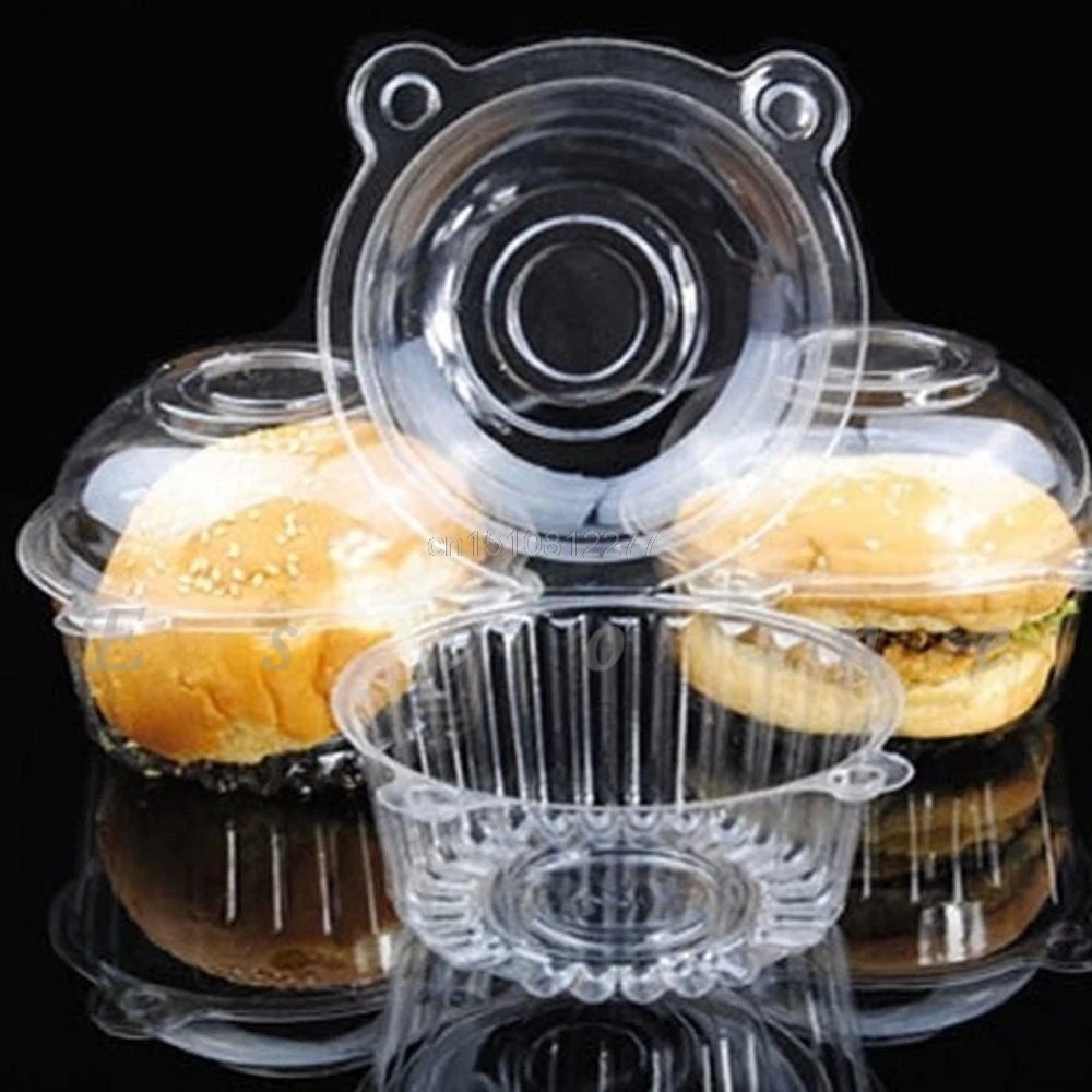 100 個クリアプラスチックシングルカップケーキケースマフィンドームホルダーボックスコンテナ M10 ドロップシッピング Cake Case Muffin Casesmuffin Cake Cases Aliexpress