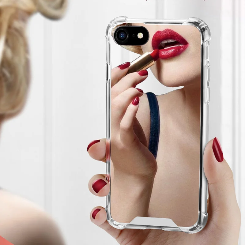 

Luxury Case For iPhone 6 6s 7 8 Plus X 10 Anti-shock Shockproof Mirror Soft TPU Silicone Back Cover Full Protect Phone Cases