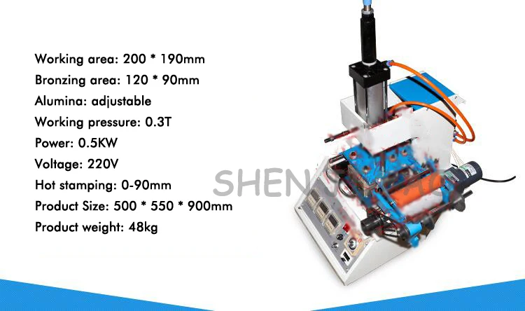 Пневматический Настольный плоского прессования bronzing машина автоматический roll золотой фольги тиснения кожи площадь загара 12*9 см