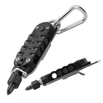 

Multifunctional Outdoor Tool EDC Keychain Screwdriver With Slotted,Phillips Hex Screwdriver Sets Wrench Opener Pocket Tools