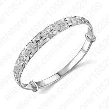 New Brand Women Newest Luxury Bangles Wedding Jewelry 925 Sterling Silver Flower Bracelets Bangles For Women Fashion