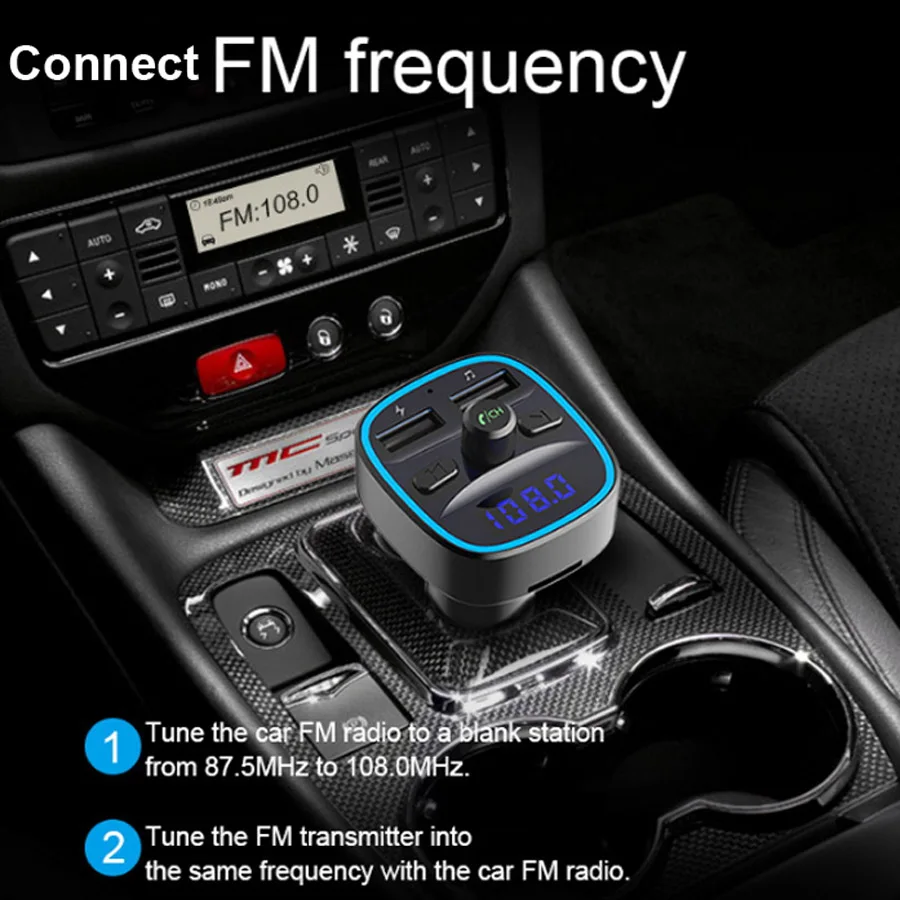 AGETUNR T25 Bluetooth 5,0 Автомобильный Mp3 музыкальный плеер с громкой связью fm-передатчик 2 USB Автомобильное зарядное устройство u-диск TF карта музыкальный плеер без потерь