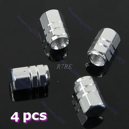 

10sets(4pcs/set) Hexagonal Ventil Valve Cap For Auto Car Truck Silver JUN13
