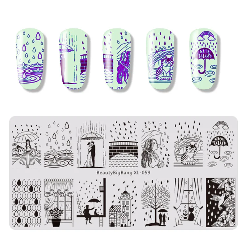 nail art stamp plate rain xl59