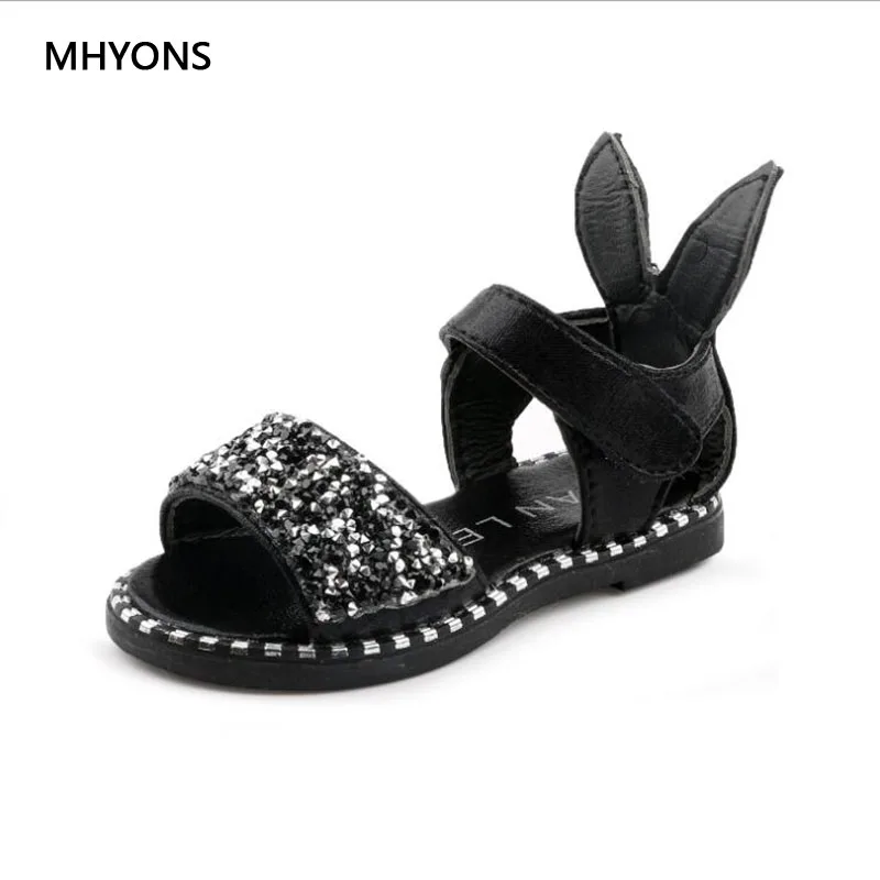 MHYONS 2018 горячая Распродажа детские сандалии для девочек модные блестящие стразы