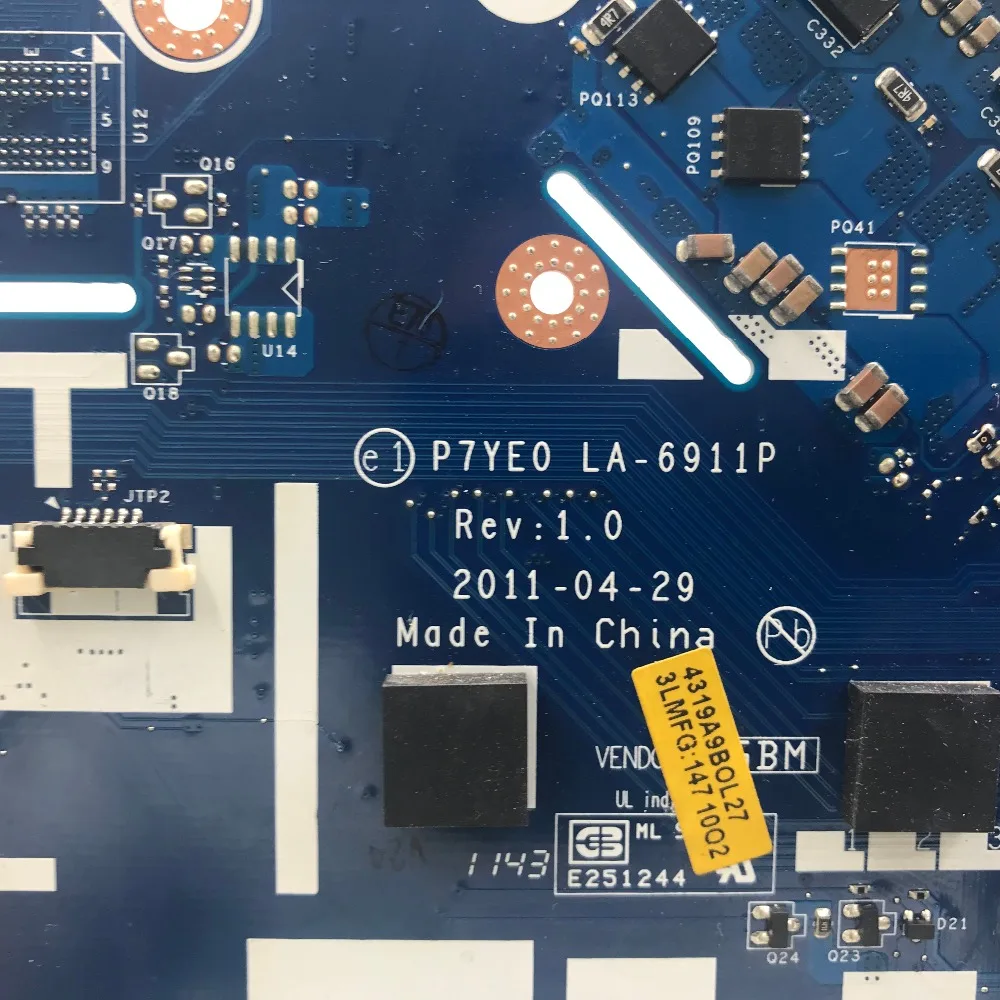  KEFU LA-6911P motherbaord for Acer aspire 7750 7750G laptop motherboard without GPU MBRN802001 LA-6