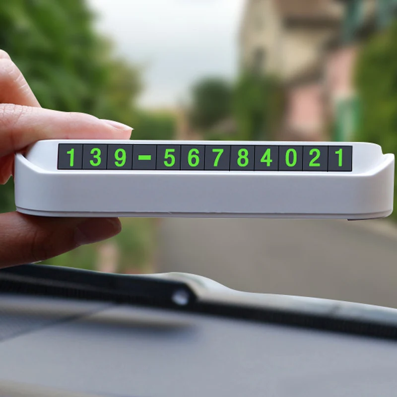 

Car Temporary Parking Phone Number Card Plate Switch Luminous Car Parking Cards NR-shipping